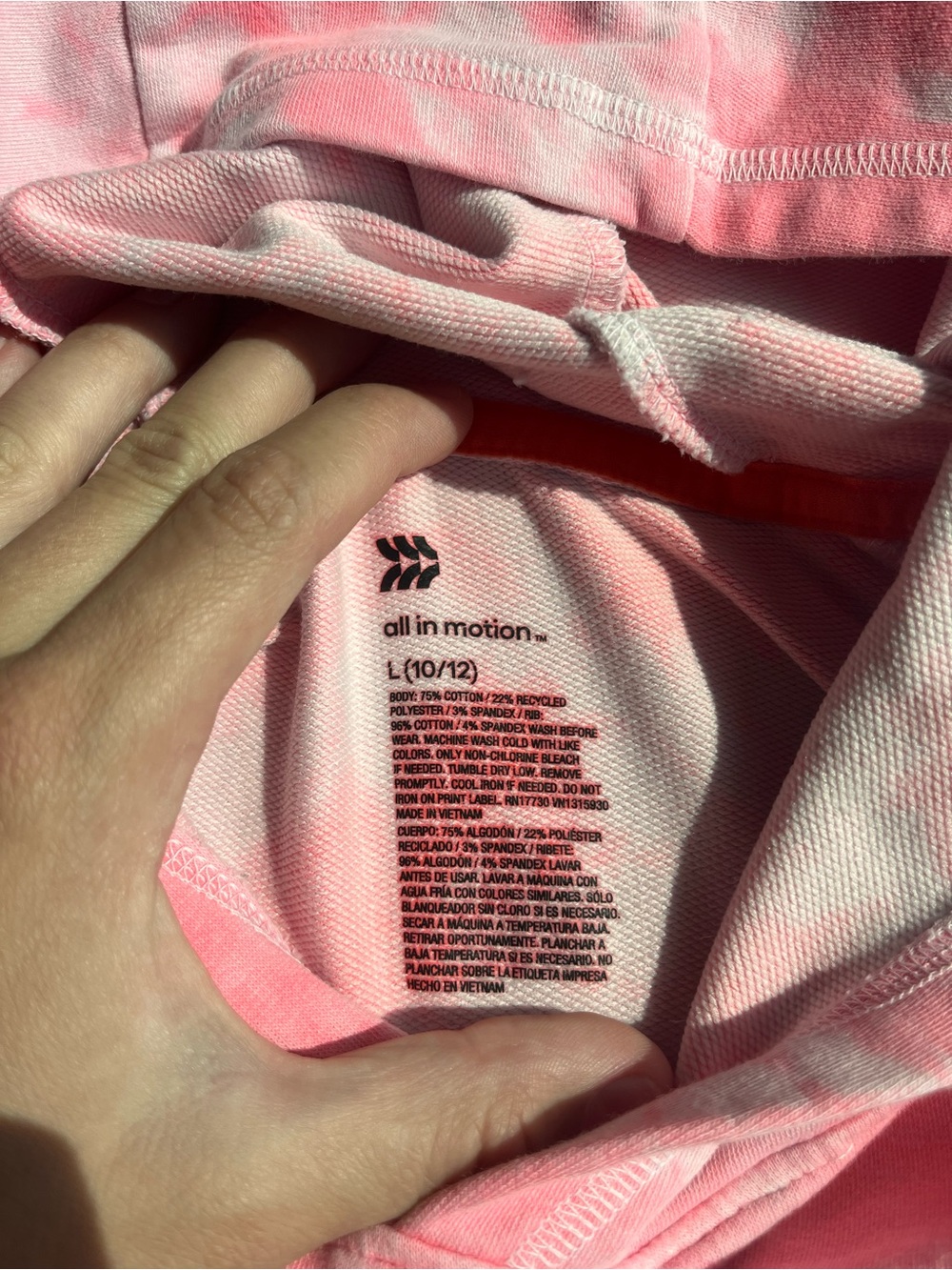 all in motion Pink Tie-Dye Pullover Sweatshirt - Picture 3 of 3